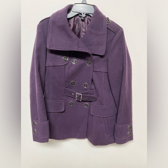 GEORGE GIRLS DEEP PURPLE PEA COAT SIZE LARGE  (12-14) - Picture 6 of 10